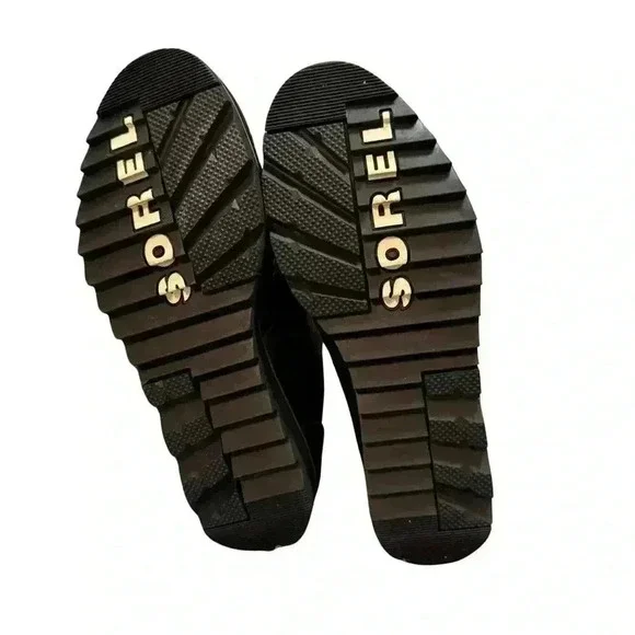 Sorel Women's Harlow Cozy Lace Up Booties Black Gray 7.5 hiking leather winter - Picture 3 of 14